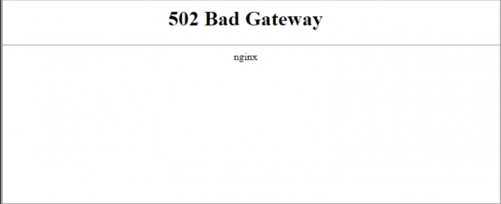 502 Bad Gateway NGINX error page