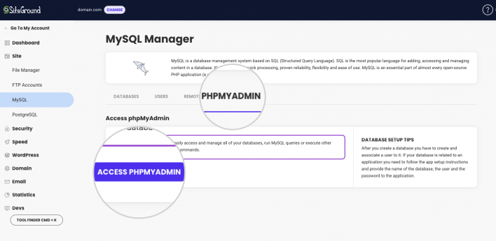 Access PHPMyAdmin to change your WP Admin Password