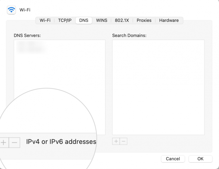 Add IPv4 or IPv6 address on Mac