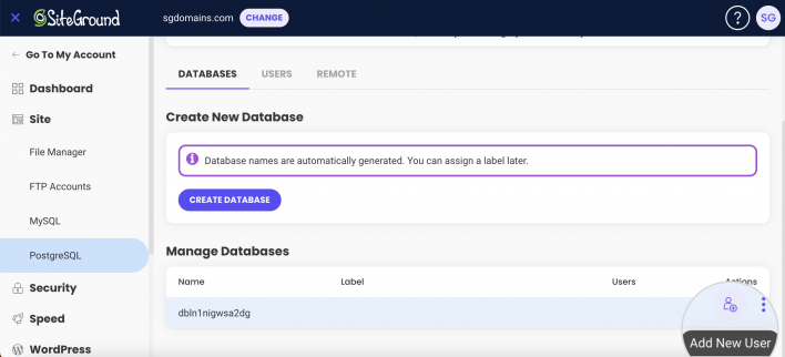 Add a Postgre user to a database