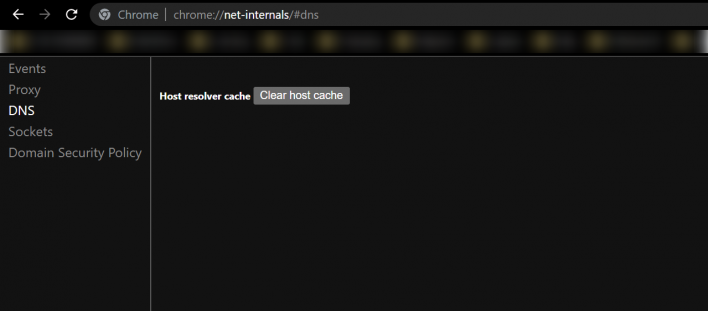 Clear Chrome's DNS cache