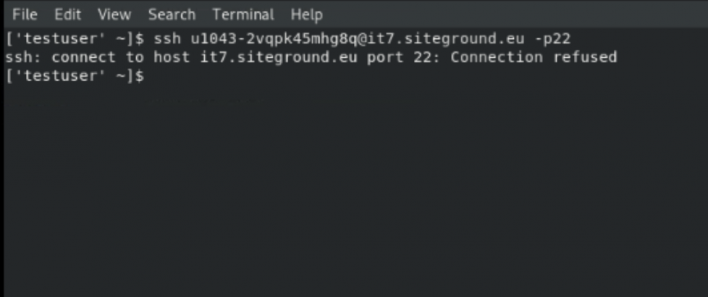 "SSH Connection Refused" error in Linux Terminal