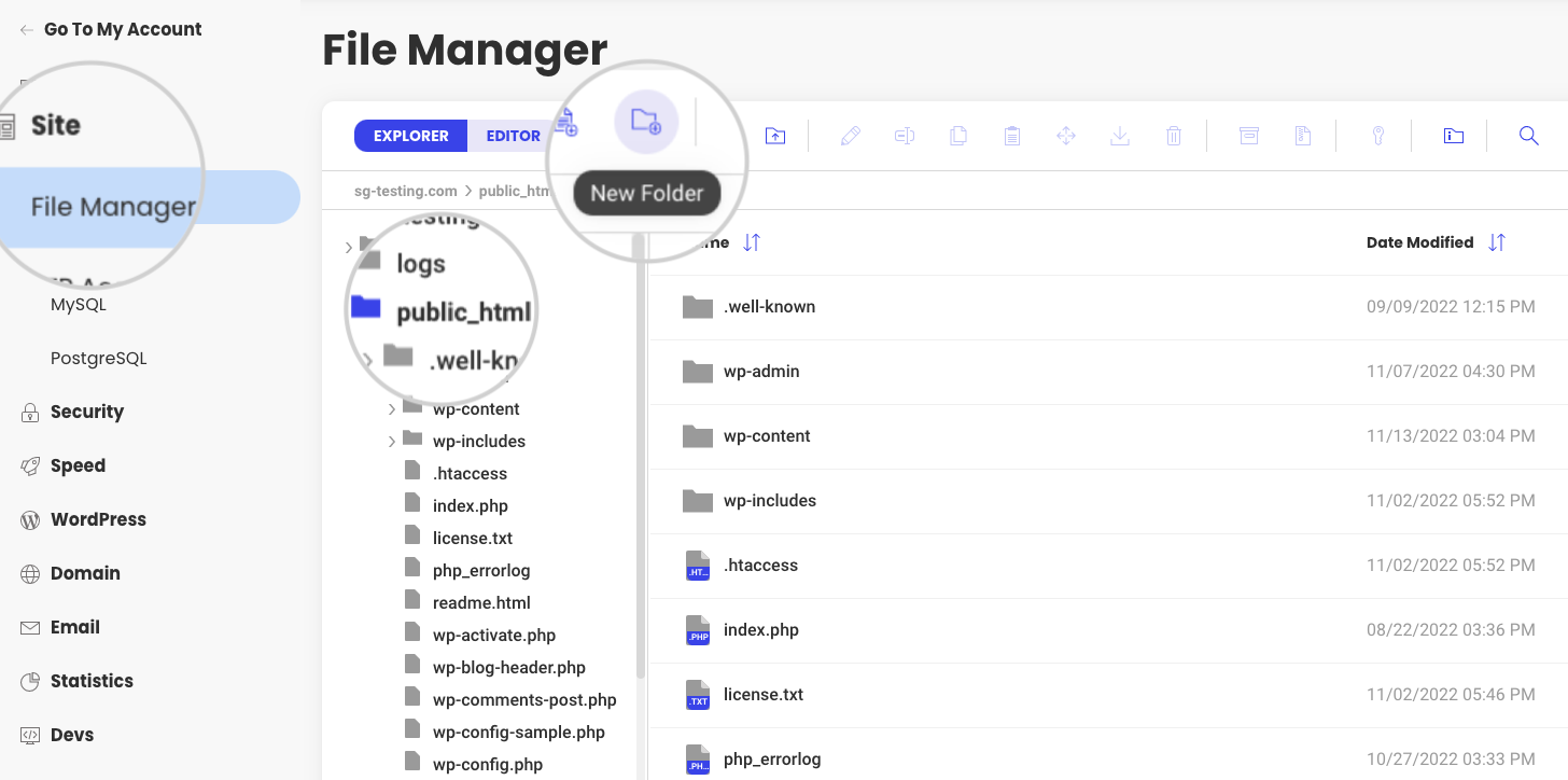 How to clone a WordPress site manually. Create a subfolder on your live site 