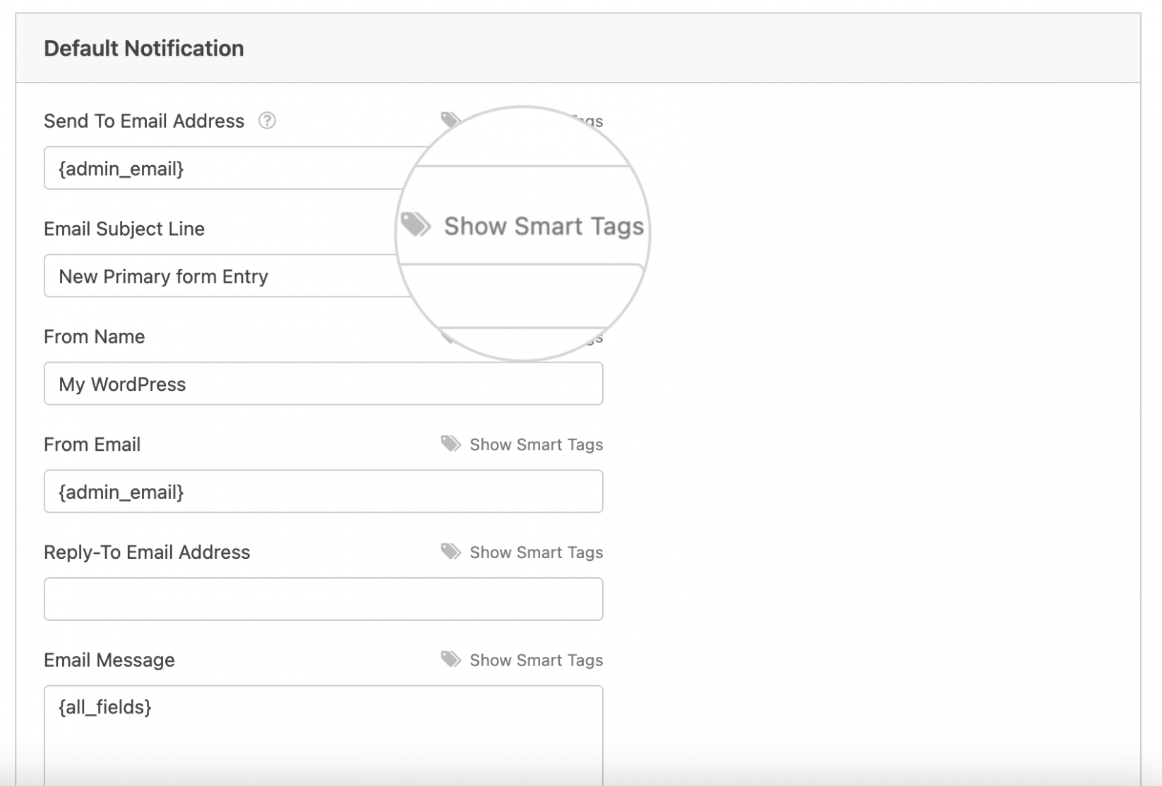 Default Notification Settings