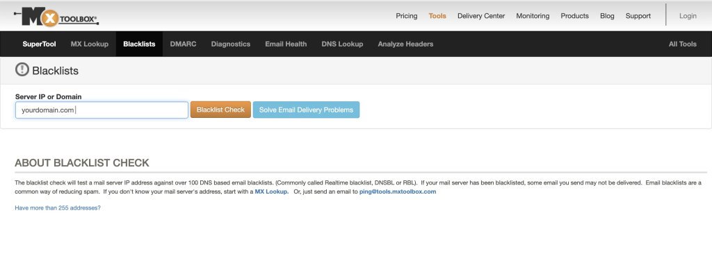 MX Toolbox Denylist Checker