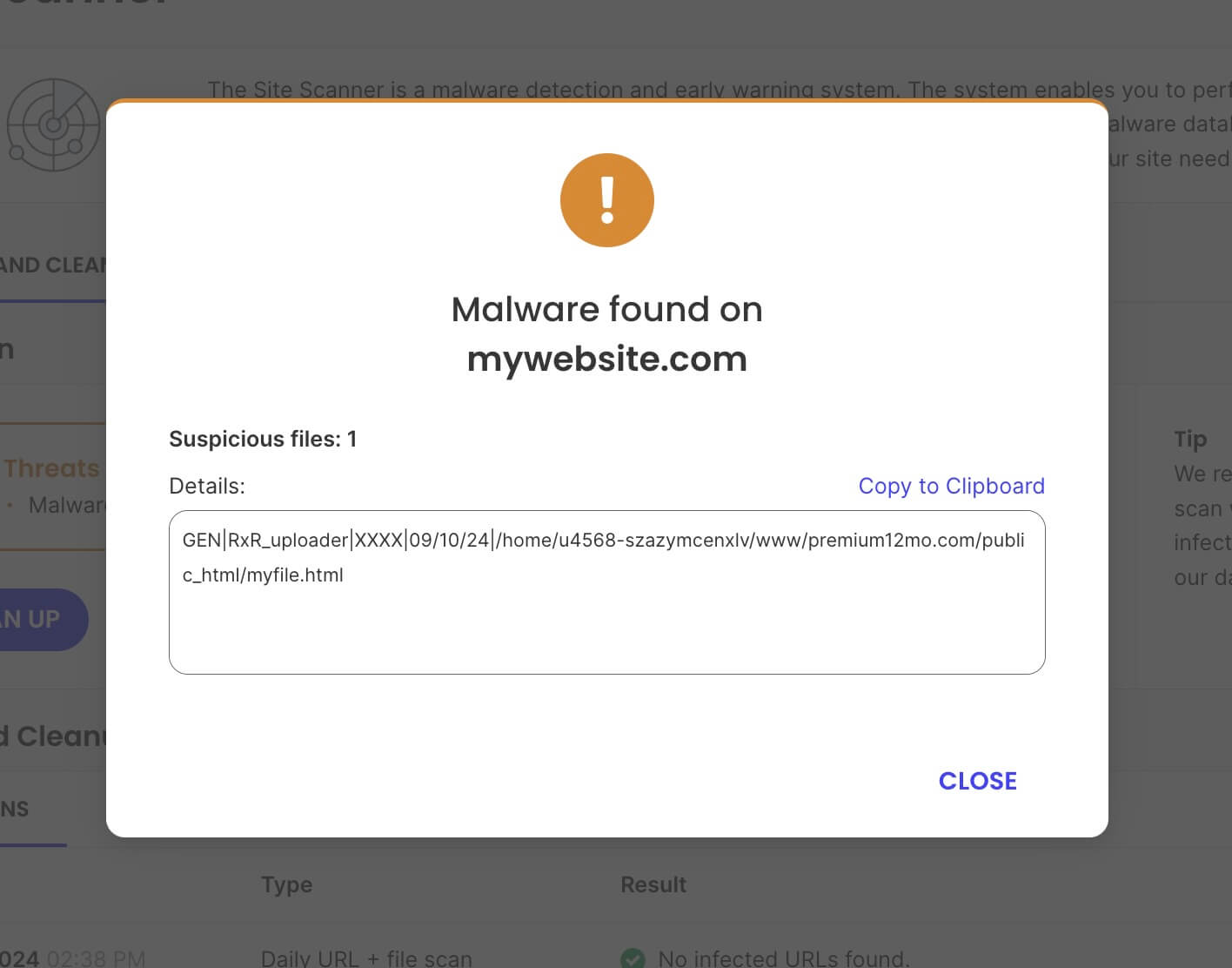 Malware details 