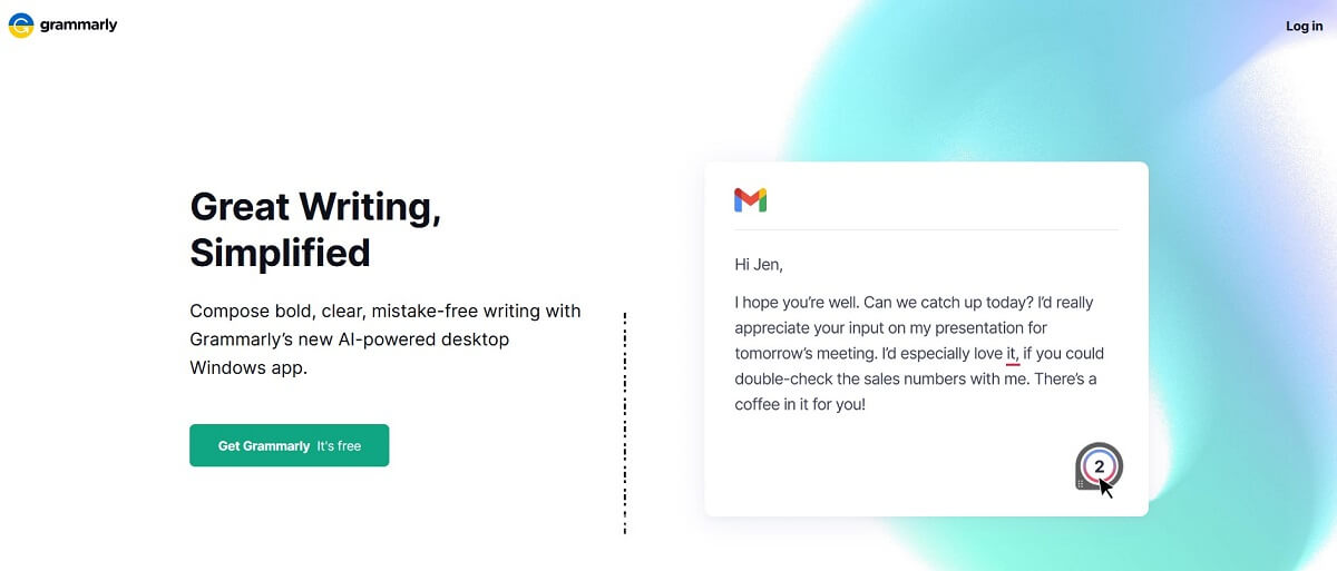 Grammarly homepage