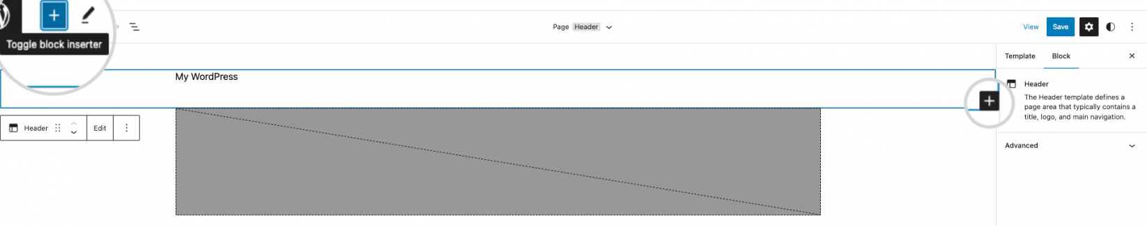 How to add a block in FSE for a menu