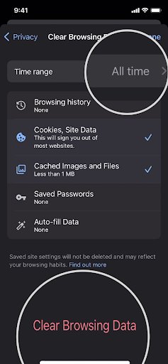 How to clear cache on Chrome - Options for clearing data