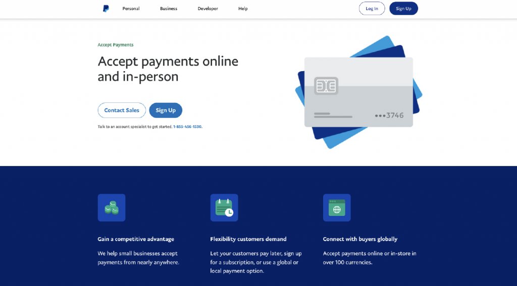 PayPal payment processor to accept payments online