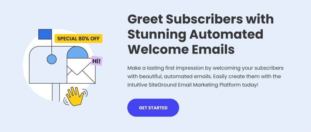 welcome emails siteground email marketing platform