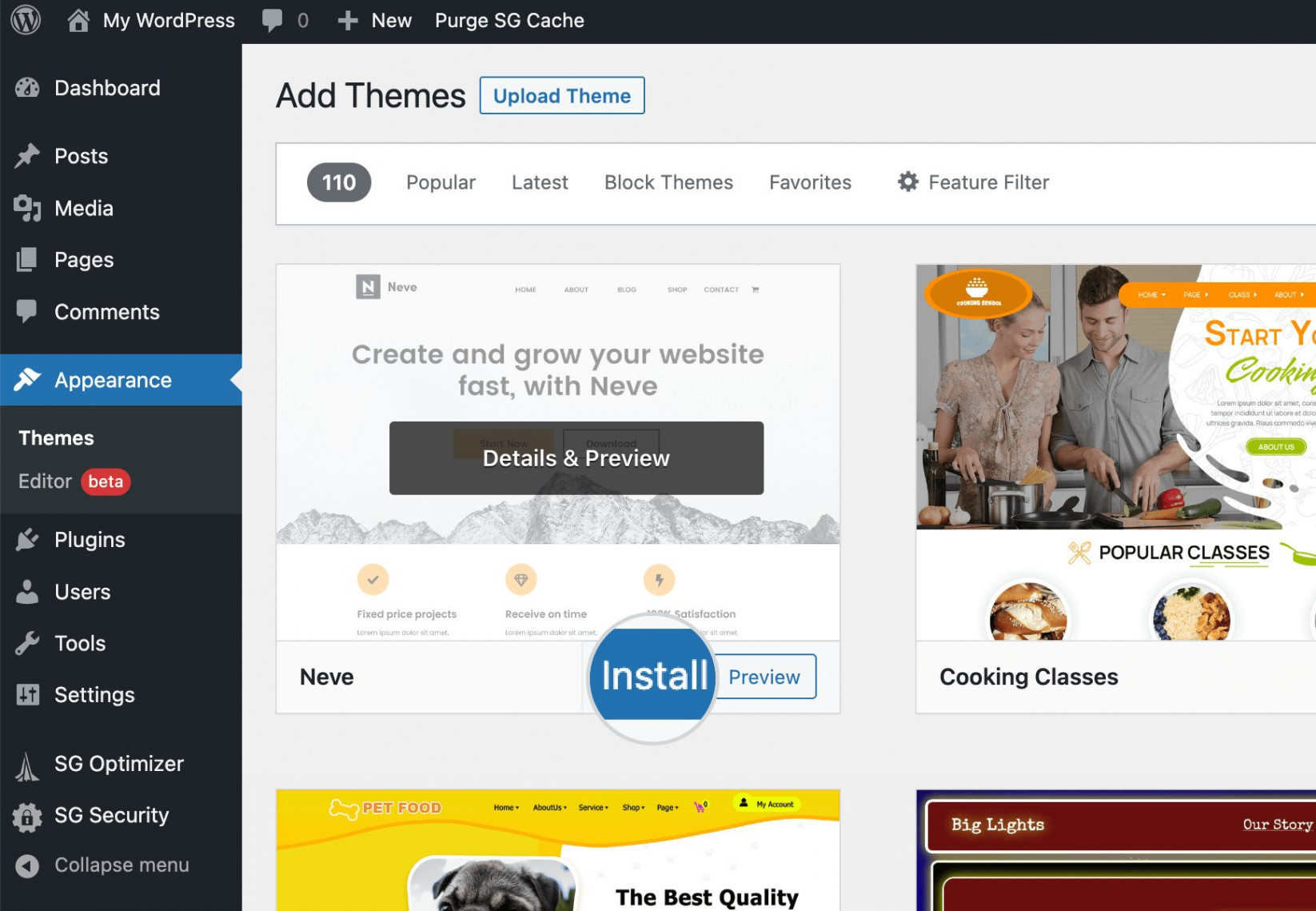 Install WordPress Theme