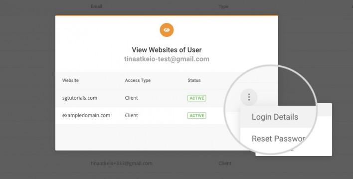 where to find login details of a client