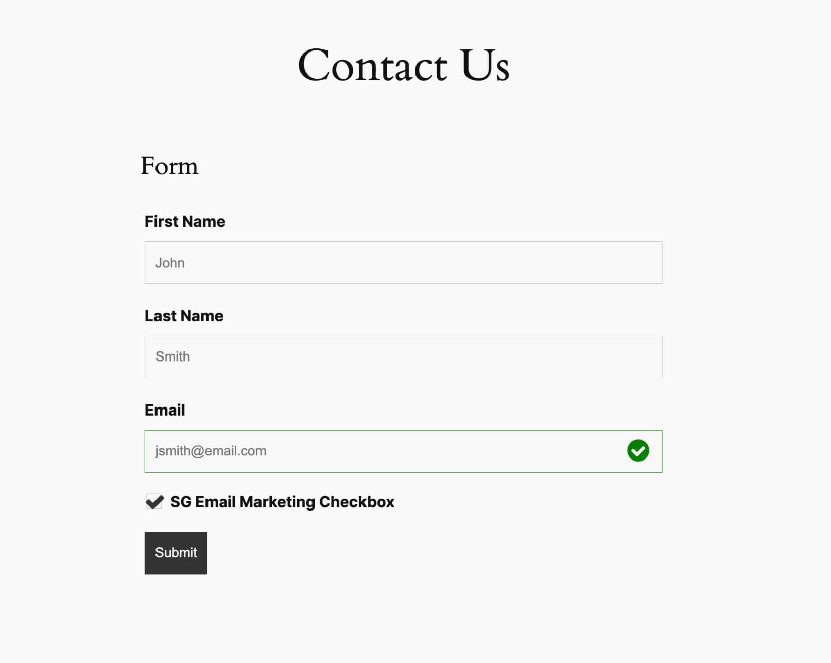 Ninja Forms contact form submission