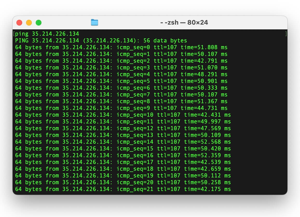 Ping the hosting IP to check the hosting's status