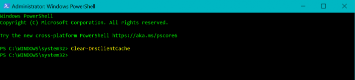 PowerShell Clear Windows DNS cache