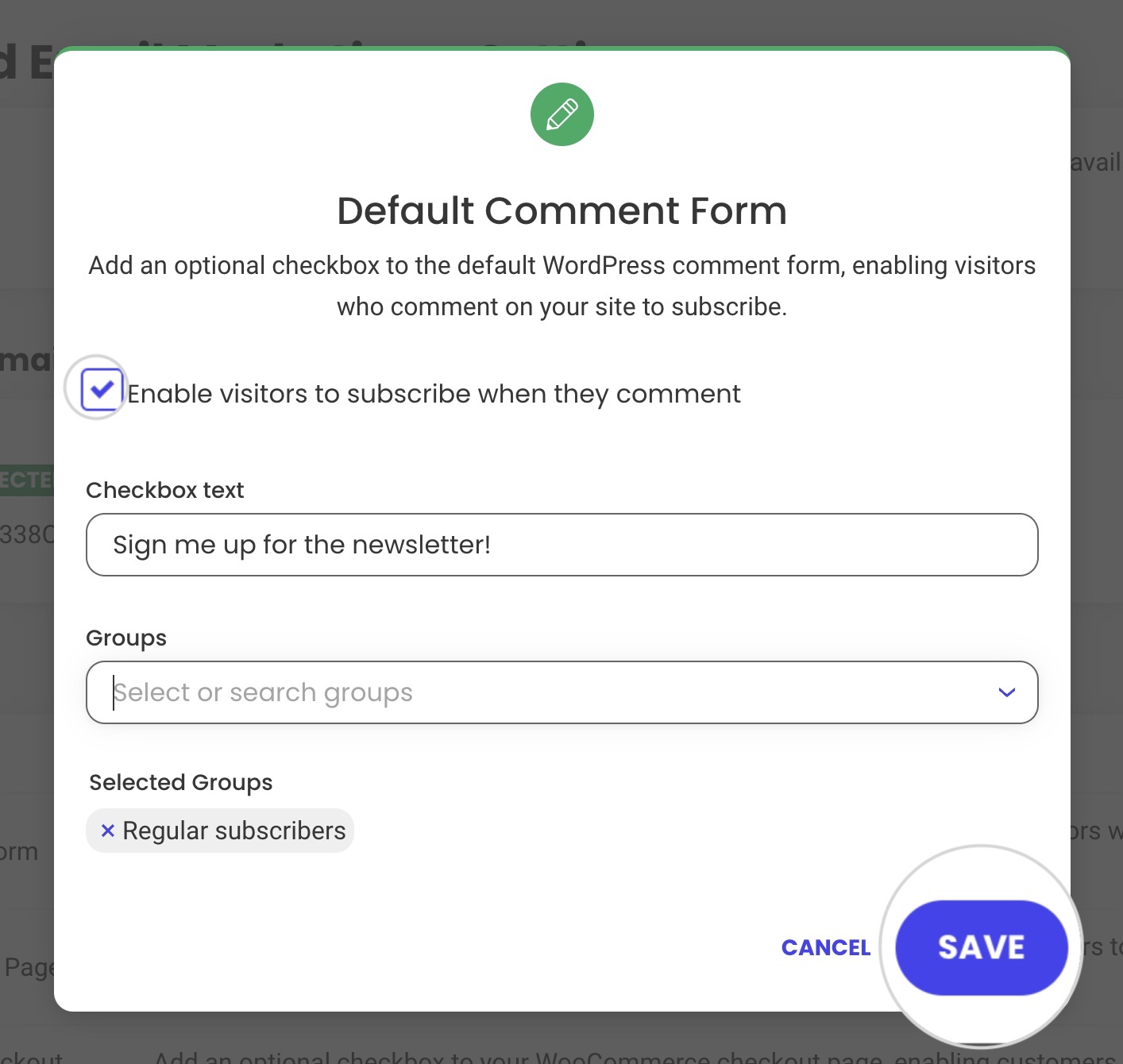 How to confirm adding a newsletter checkbox to WordPress comments