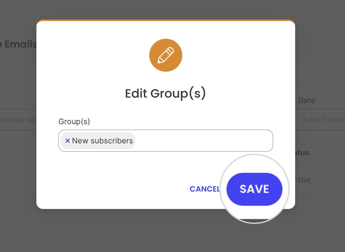 Saving new groups for a Welcome Email