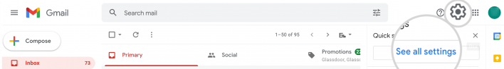 See All settings in GMail