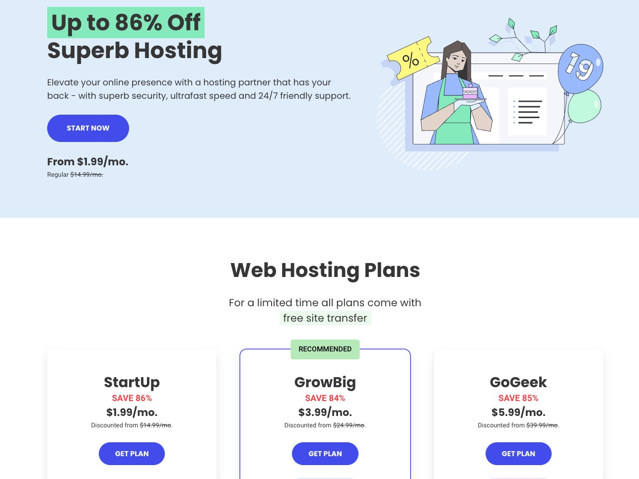 Shared Hosting Plans from SiteGround