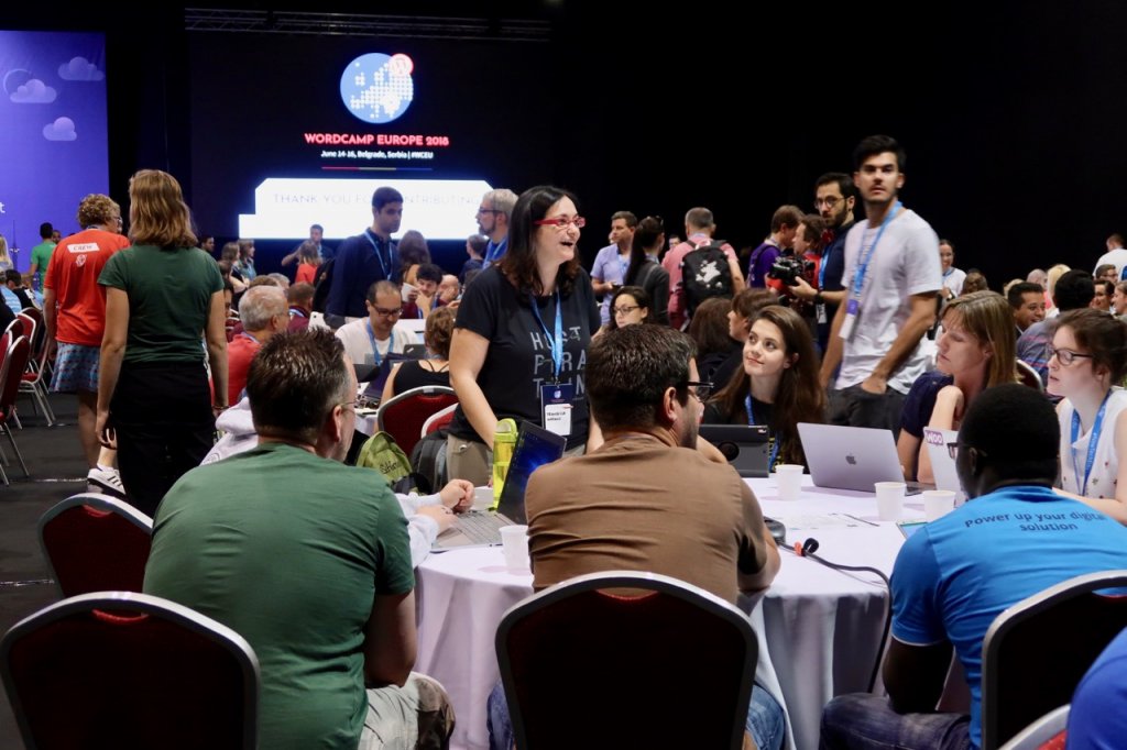 Francesca Marano leads a table at WCEU Contributor Day