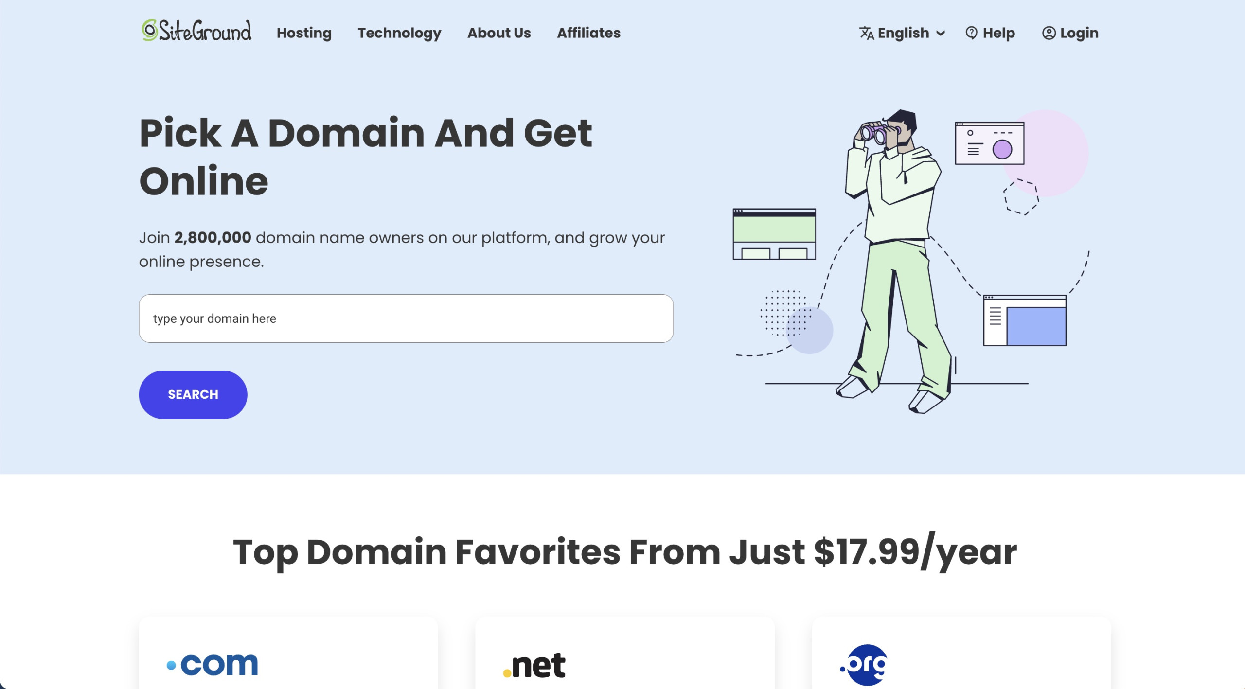 SiteGround offers extra services like domain registration