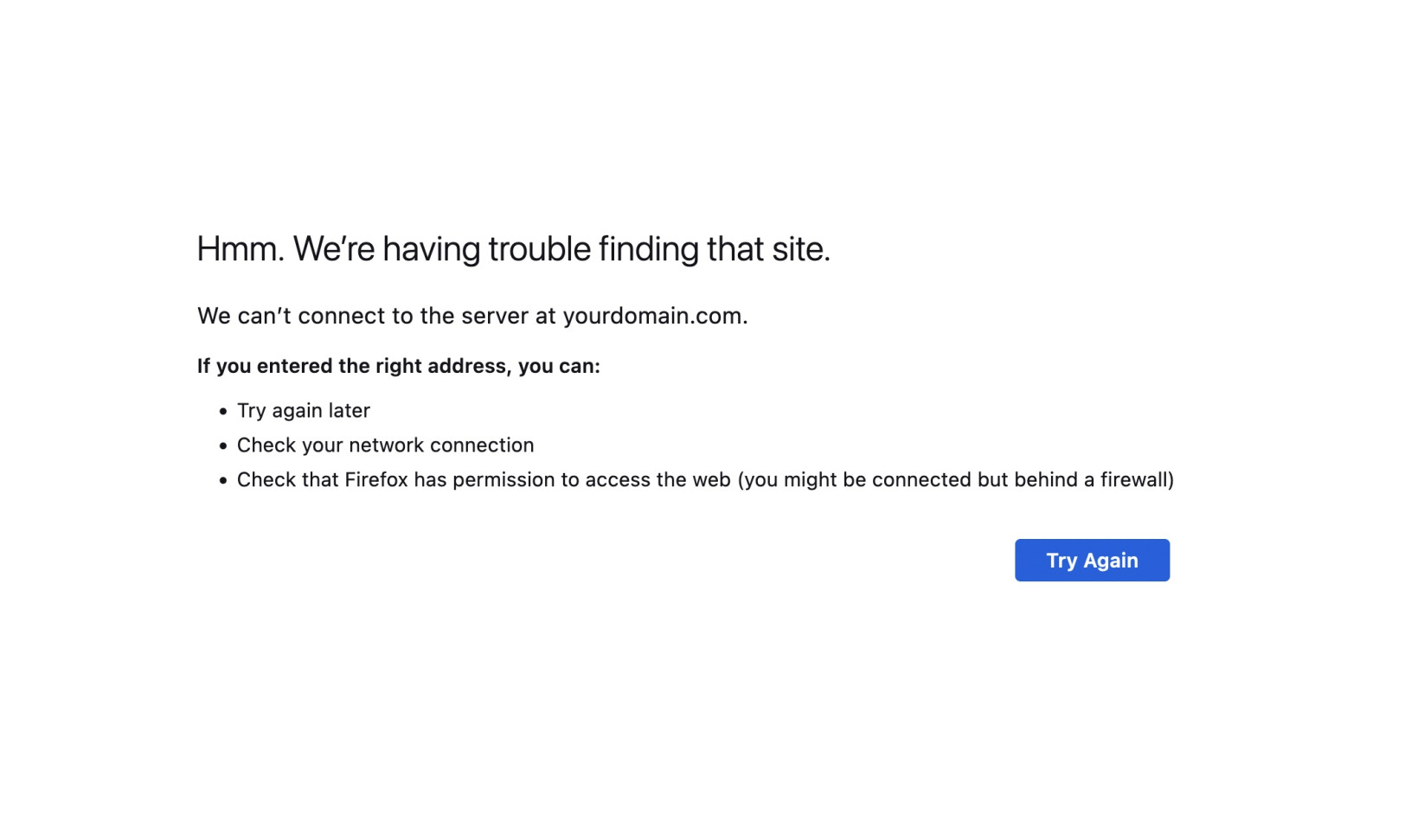 “This Site Can’t Be Reached” on Mozilla Firefox