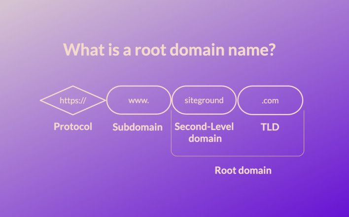 An infographic explaining what is a root domain name