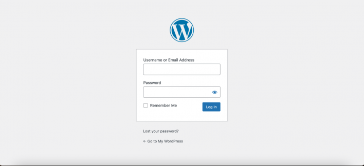 WordPress Admin Login Page Screenshot